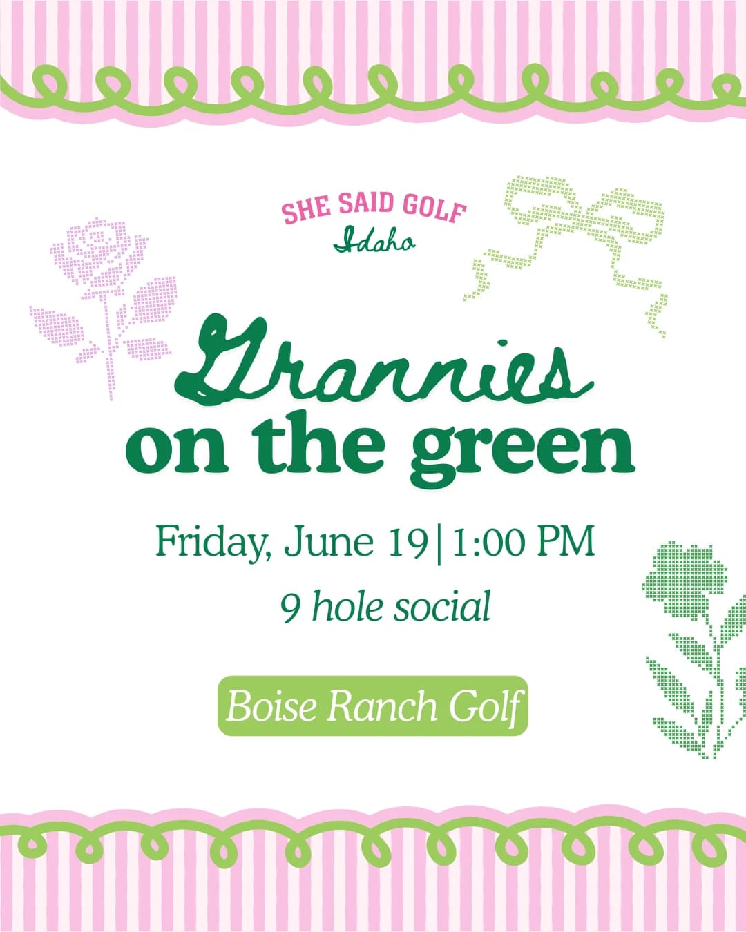 Grannies on the Green 9 Hole Social hosted by She Said Golf Idaho — golf in Boise