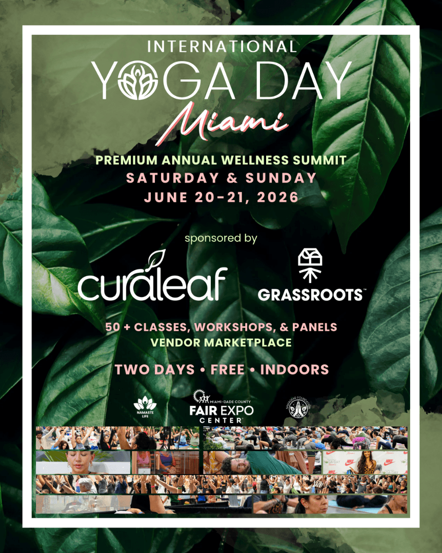 International Yoga Day Miami 2026 hosted by Namaste Life Events — pilates classes in Miami