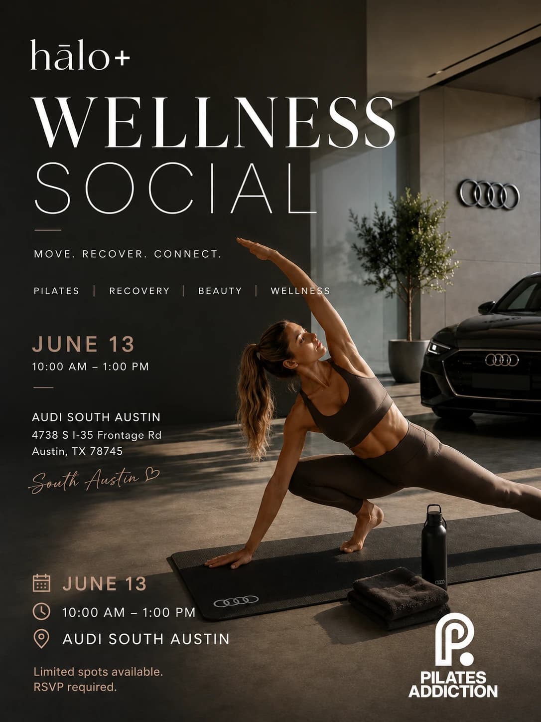 Wellness Social @ Audi South Austin hosted by myhaloplus — pilates classes in Austin