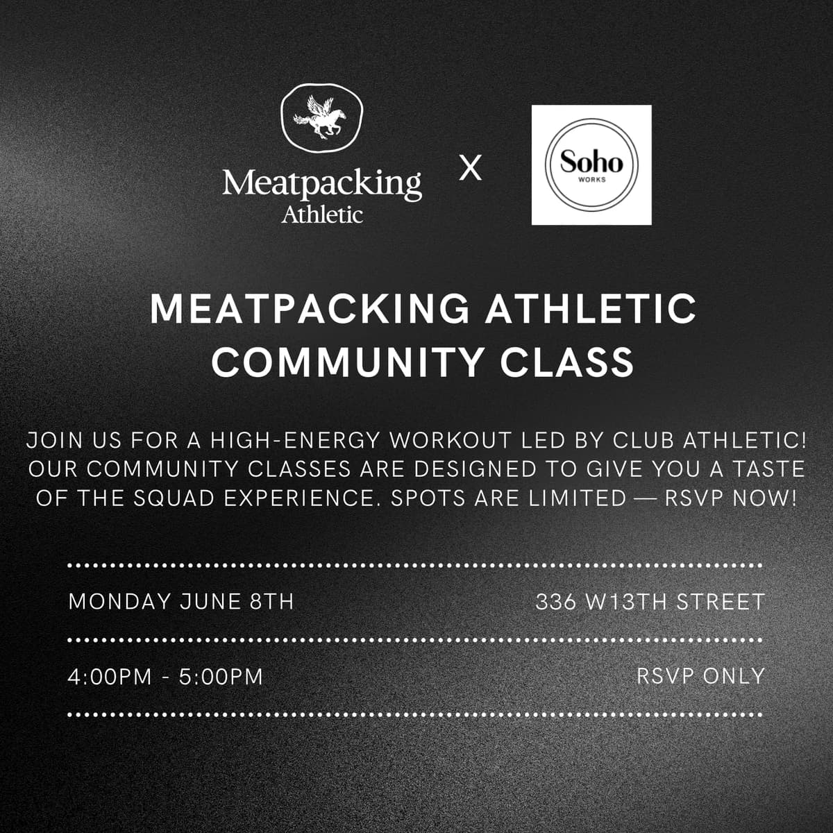 Meatpacking Athletic x Soho Works Community Class hosted by Meatpacking Athletic — fitness events in New York