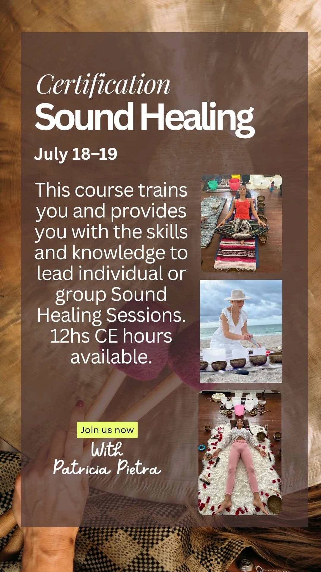 Sound Healing Certification- July 18th & 19th hosted by Synergy Yoga & Holistic Wellness — workshops in Miami Beach