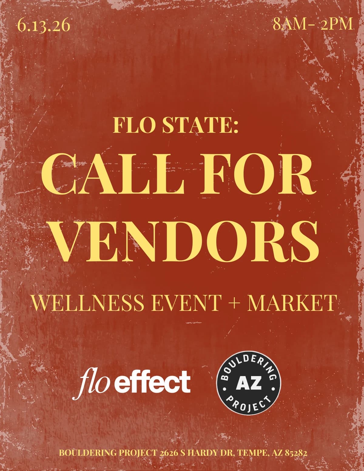 Flo State Vendor Registration hosted by Arizona Bouldering Project — yoga classes in Tempe