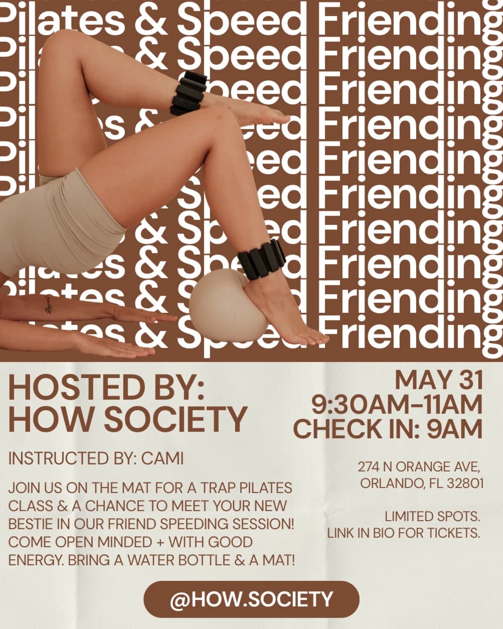Pilates & Speed Friend Dating hosted by Hooked On Wellness Society — Social Club — fitness events in Orlando