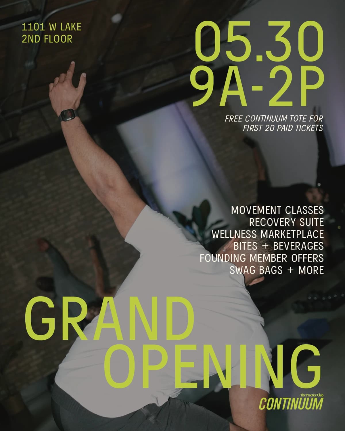 Continuum Grand Opening Celebration hosted by The Practice Club — fitness events in Chicago
