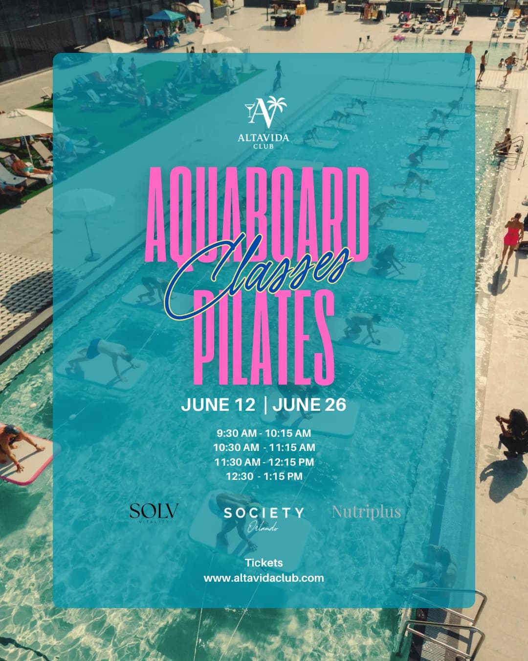 Aquaboard Pilates Class JUNE 26  hosted by AltaVida Club — fitness events in Orlando