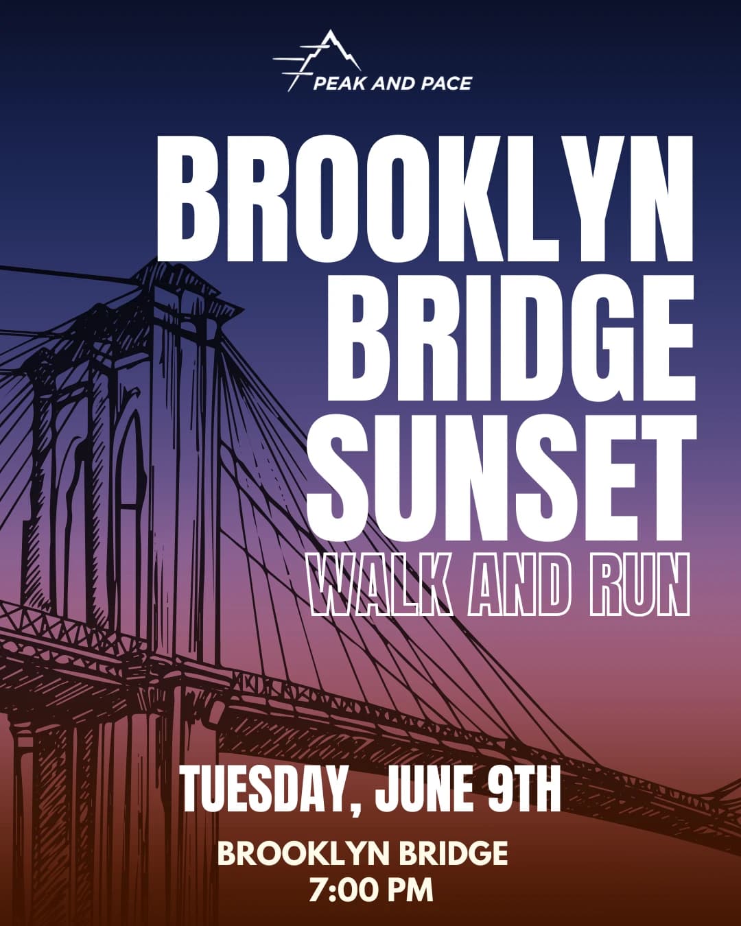 Brooklyn Bridge Sunset Evening Run hosted by Peak and Pace — run clubs in New York