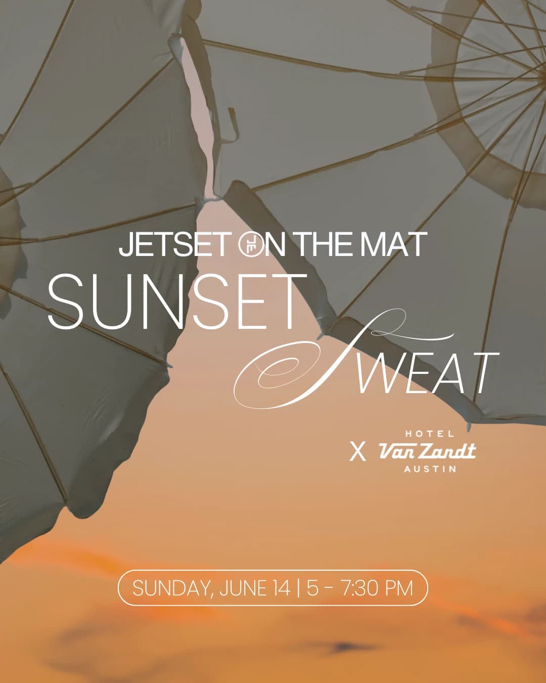 Sunset Sweat: JETSET on the Mat x Hotel Van Zandt hosted by JETSET Pilates Austin — pilates classes in Austin