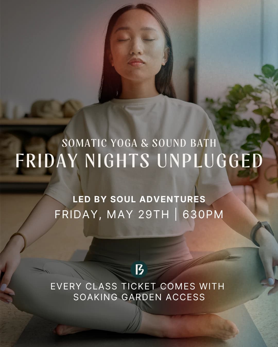 Friday Nights Unplugged: Somatic Yoga & Sound Bath Class (Lumen Room) hosted by BATHE — yoga classes in Austin