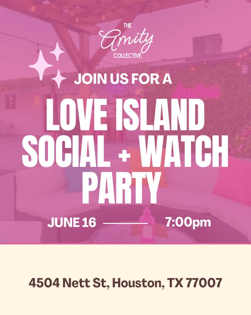 Bi weekly - Love Island Watch Party hosted by The Amity Collective — social events in Houston