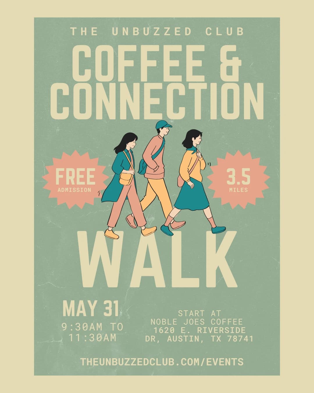 Coffee & Connection Walk hosted by The Unbuzzed Club — run clubs in Austin
