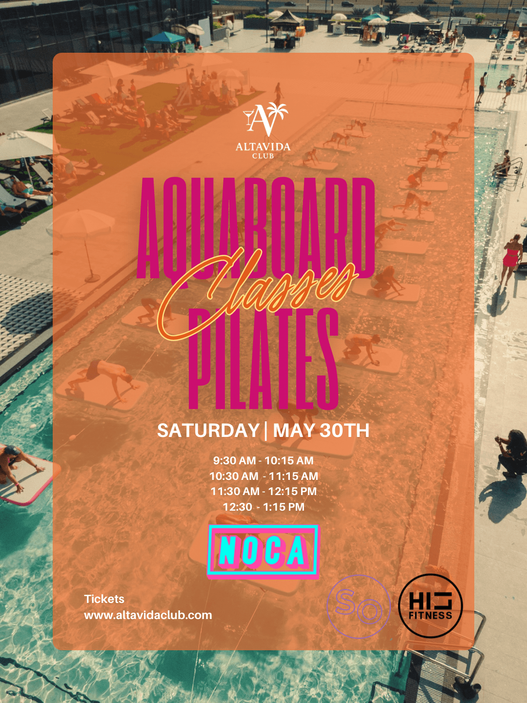 Aquaboard Pilates Class at Society Orlando hosted by AltaVida Club — pilates classes in Orlando