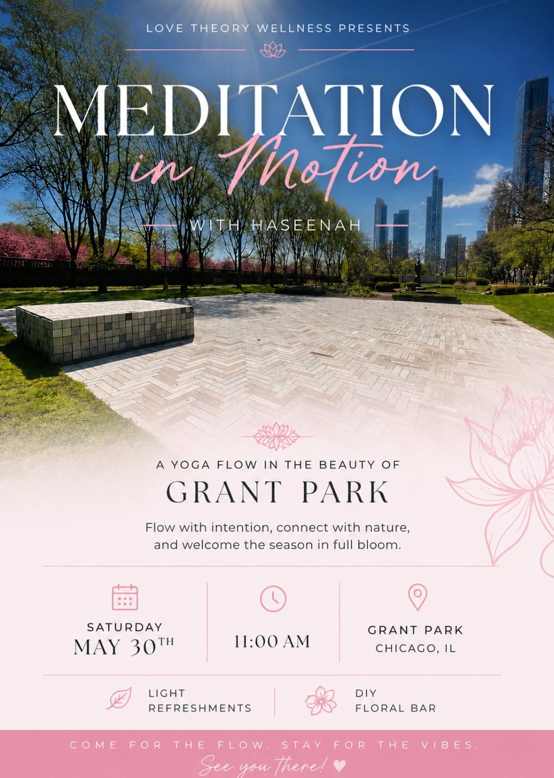 Meditation in Motion🦋 hosted by Love Theory Wellness — yoga classes in Chicago