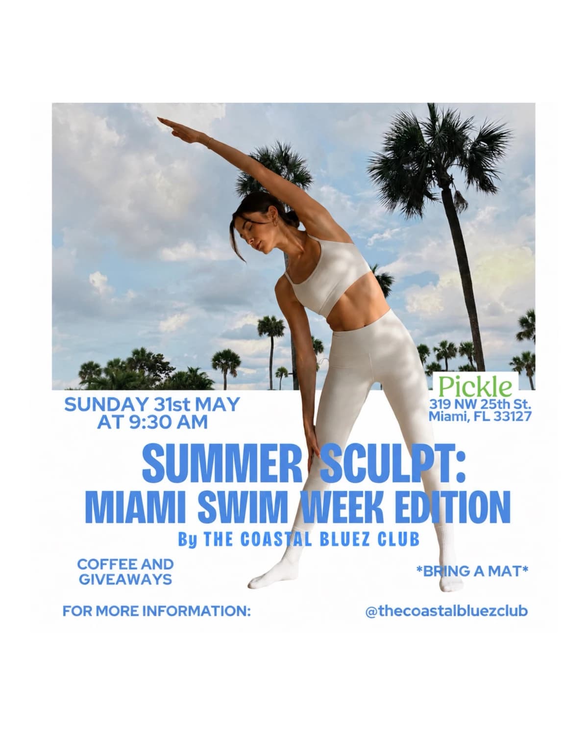 Summer Sculpt: Miami Swim Week Ed hosted by THE COASTAL BLUEZ CLUB — fitness events in Miami