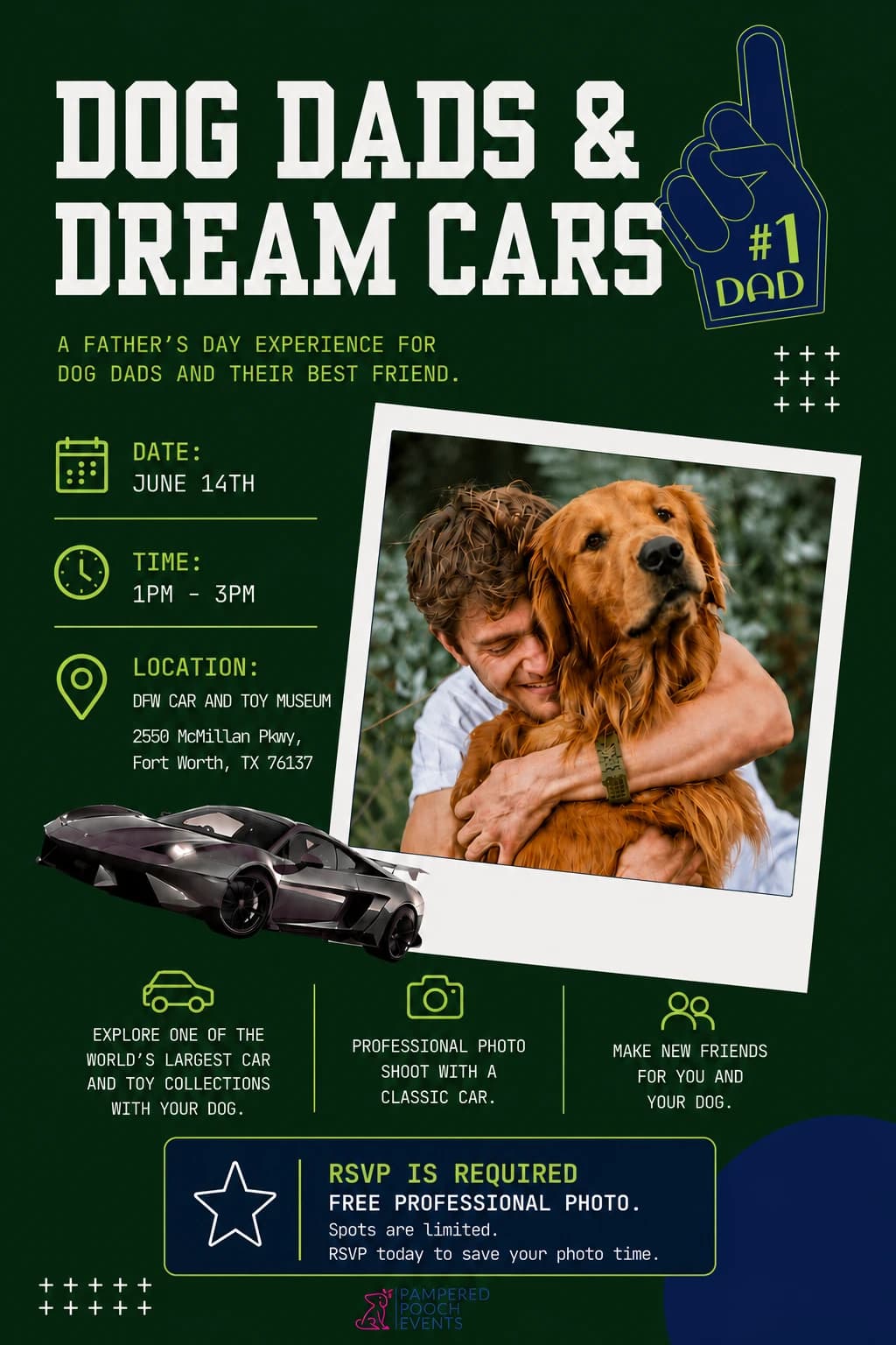 Dog Dads & Dream Cars hosted by Pampered Pooch Events — run clubs in Fort Worth