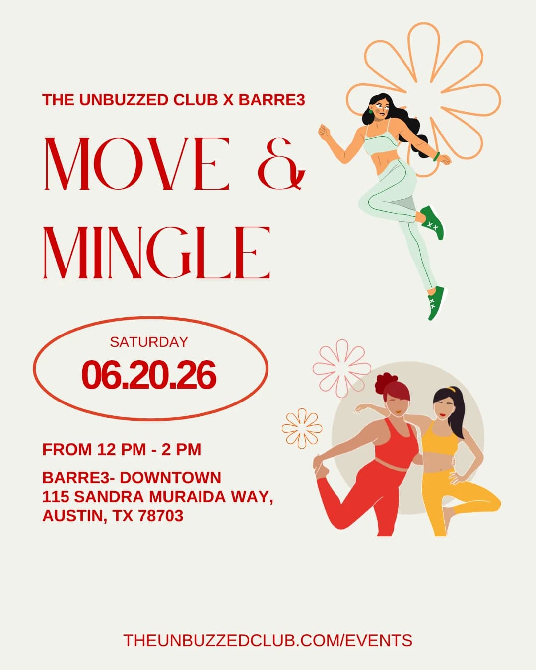 Barre3: Move & Mingle hosted by The Unbuzzed Club — fitness events in Austin