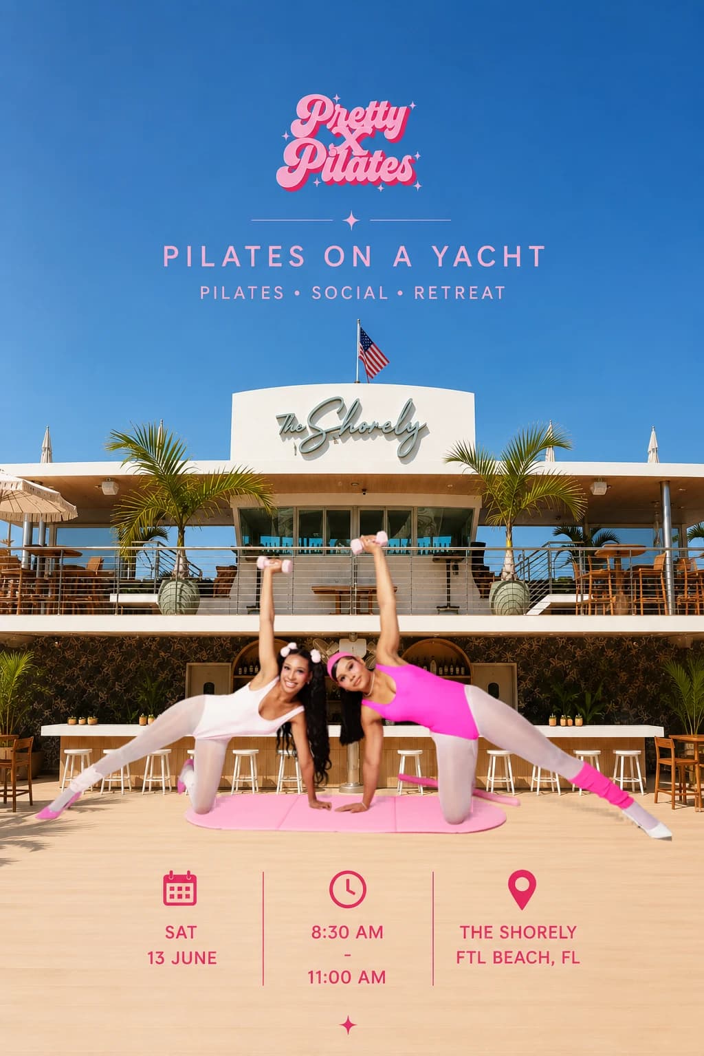 Pilates on a Yacht hosted by Pretty X Pilates  — wellness events in Fort Lauderdale