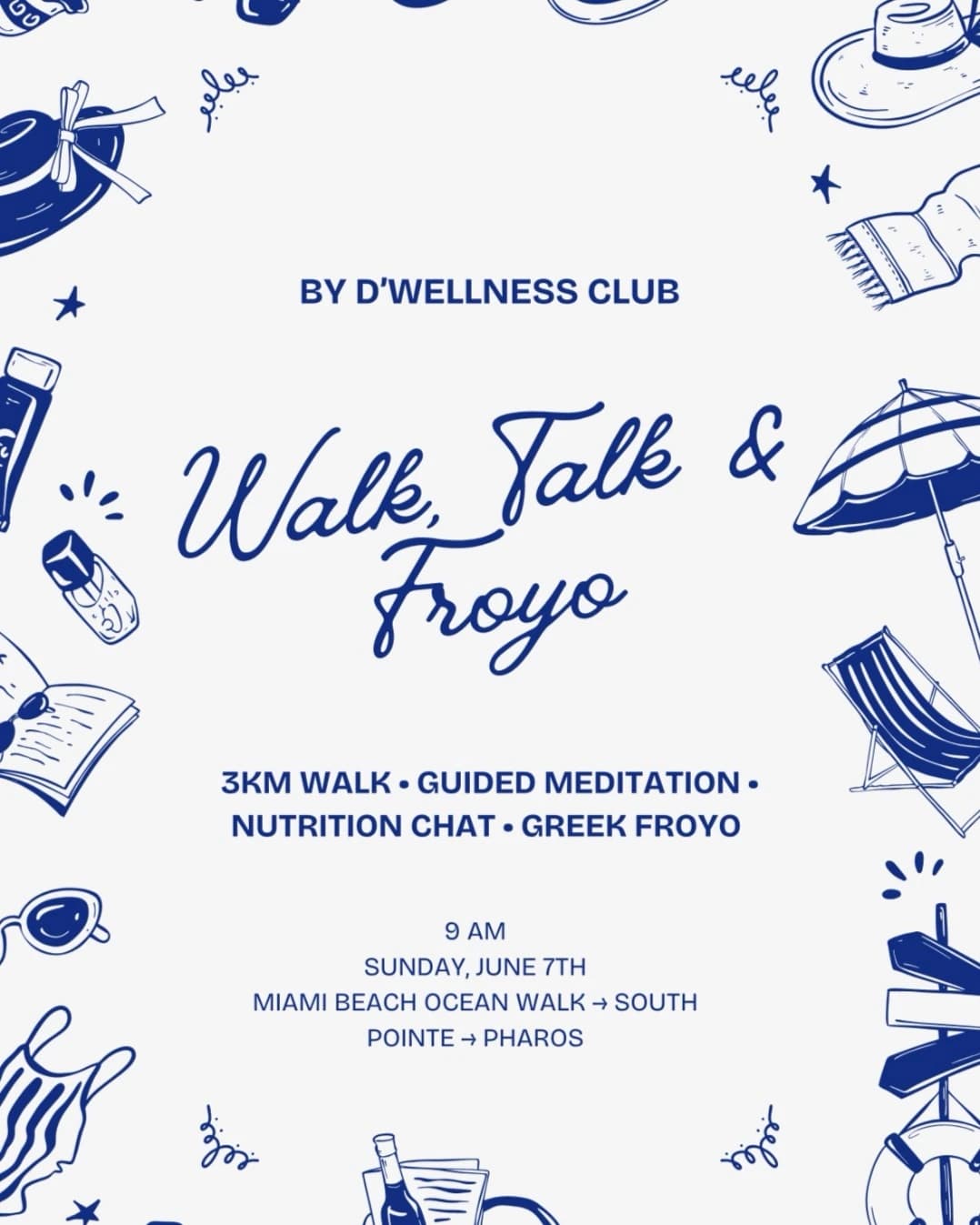 Walk, Talk & Froyo 🍦💙 hosted by D’ Wellness Club — wellness events in Miami
