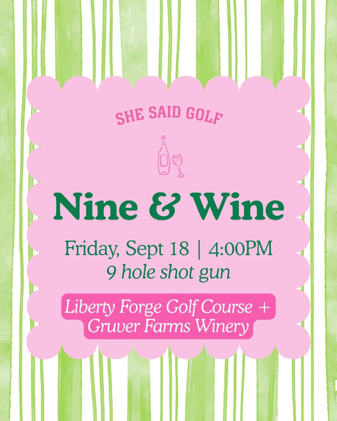 Nine & Wine hosted by She Said Golf Pennsylvania — golf in Mechanicsburg