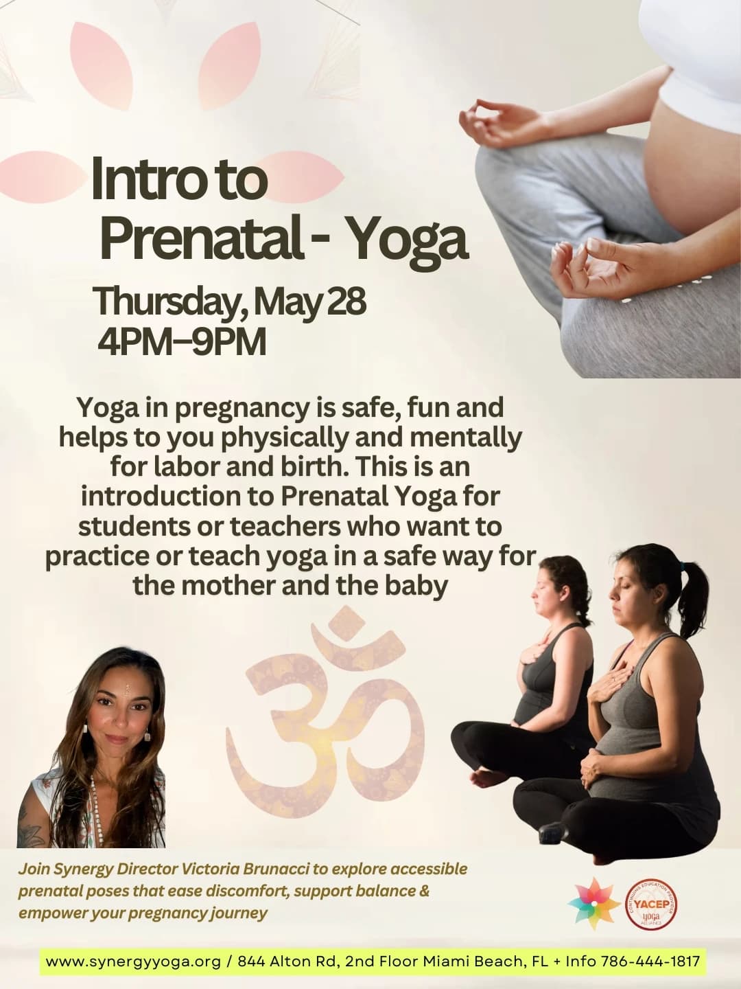 Intro to Pre-Natal Yoga Workshop hosted by Synergy Yoga & Holistic Wellness — workshops in Miami Beach
