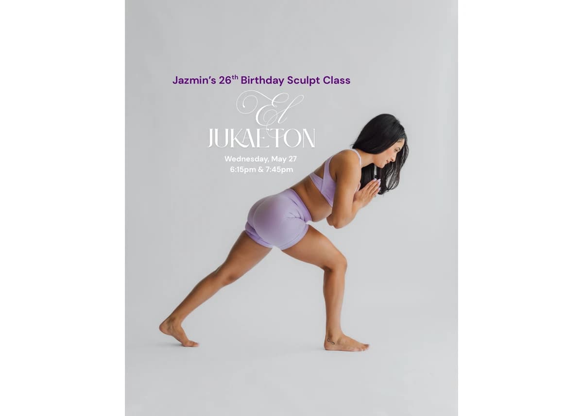 EL JUKAETON: JUKE & REGGEATON BIRTHDAY SCULPT PARTY hosted by Glow with Jazmin — pilates classes in Chicago