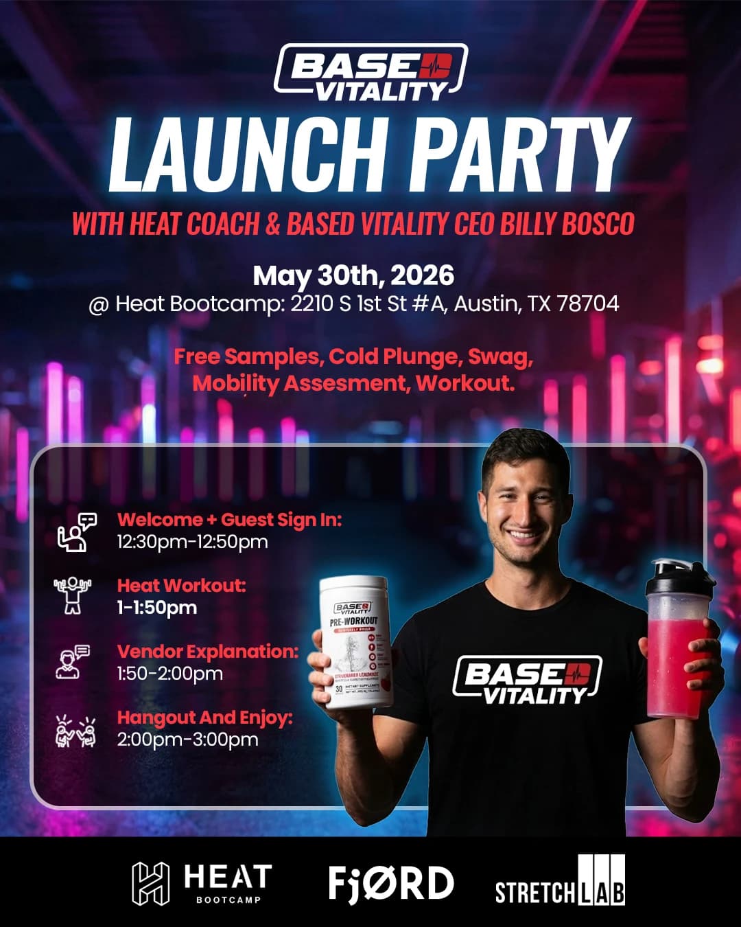 Based Vitality Launch Party @ Heat Bootcamp hosted by Based Vitality — fitness events in Austin
