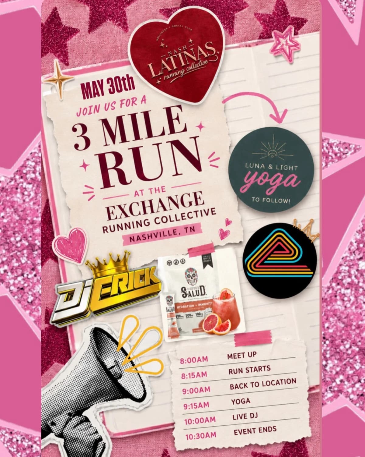 ⭐️ 🪩 LATINA 4eva RUN ⭐️ 🪩 hosted by NLRC — yoga classes in Nashville
