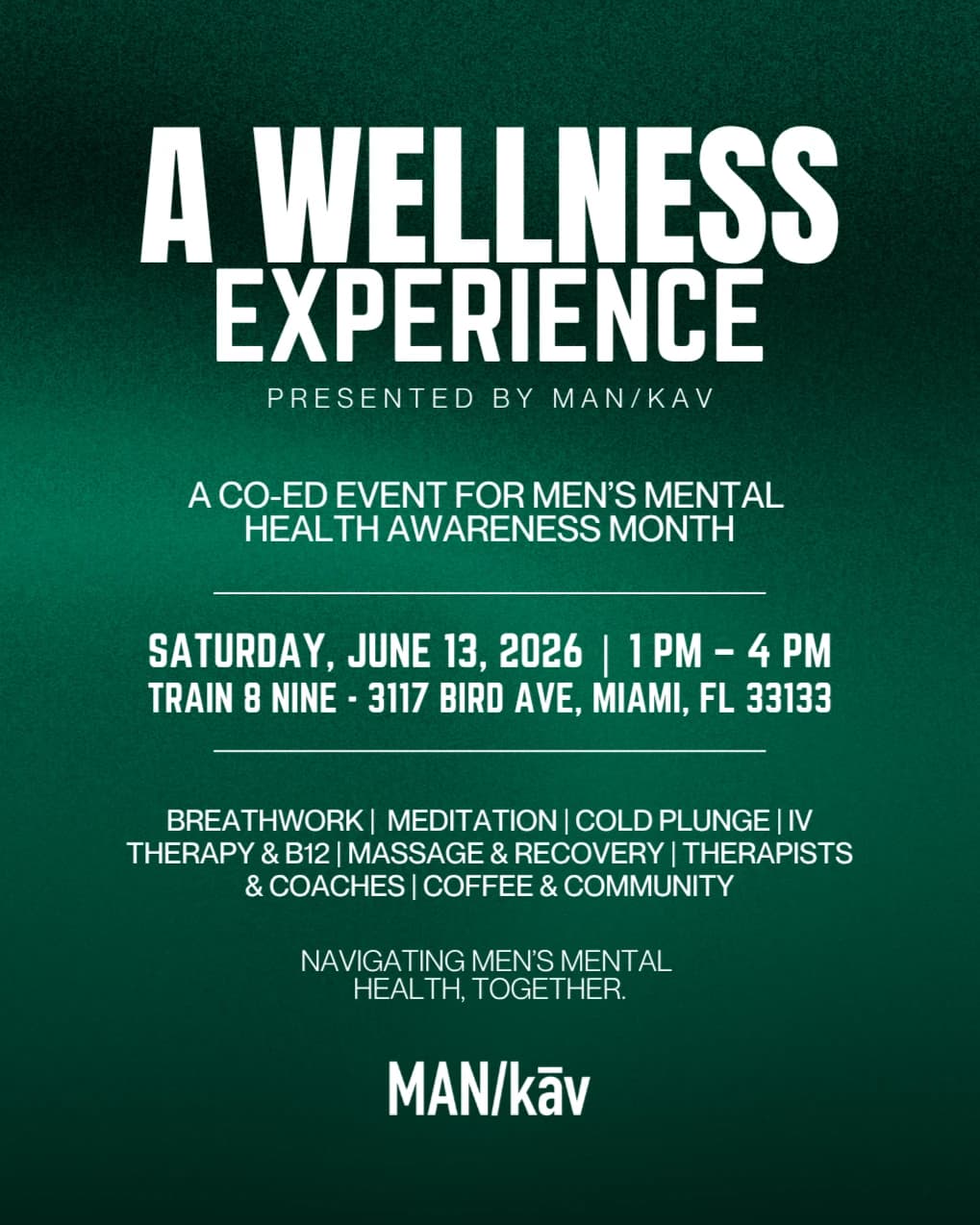 a wellness experience  hosted by MAN/kāv  — wellness events in Miami