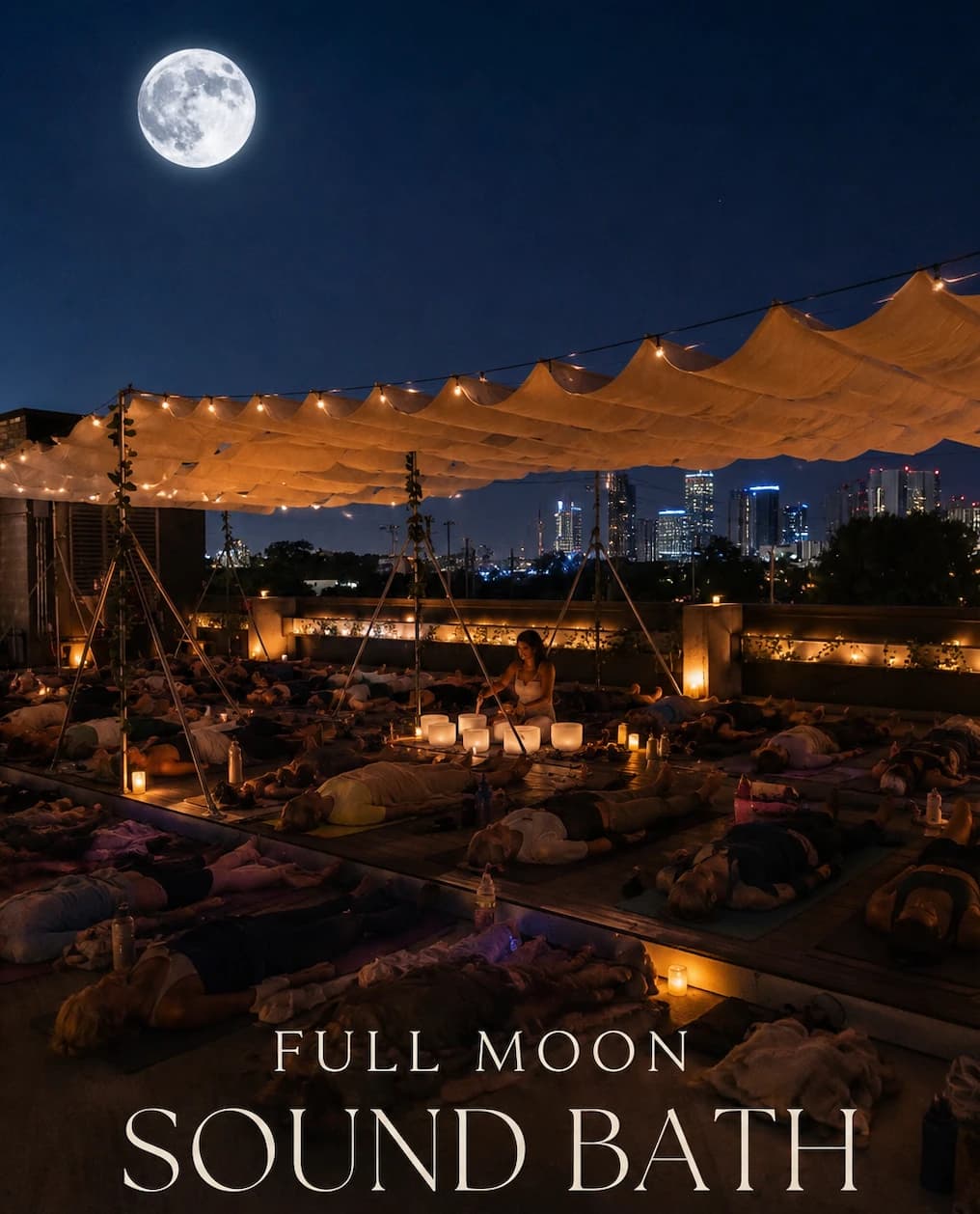 Full Moon Sound Bath hosted by Rooftop Yogi — outdoor activities in Austin