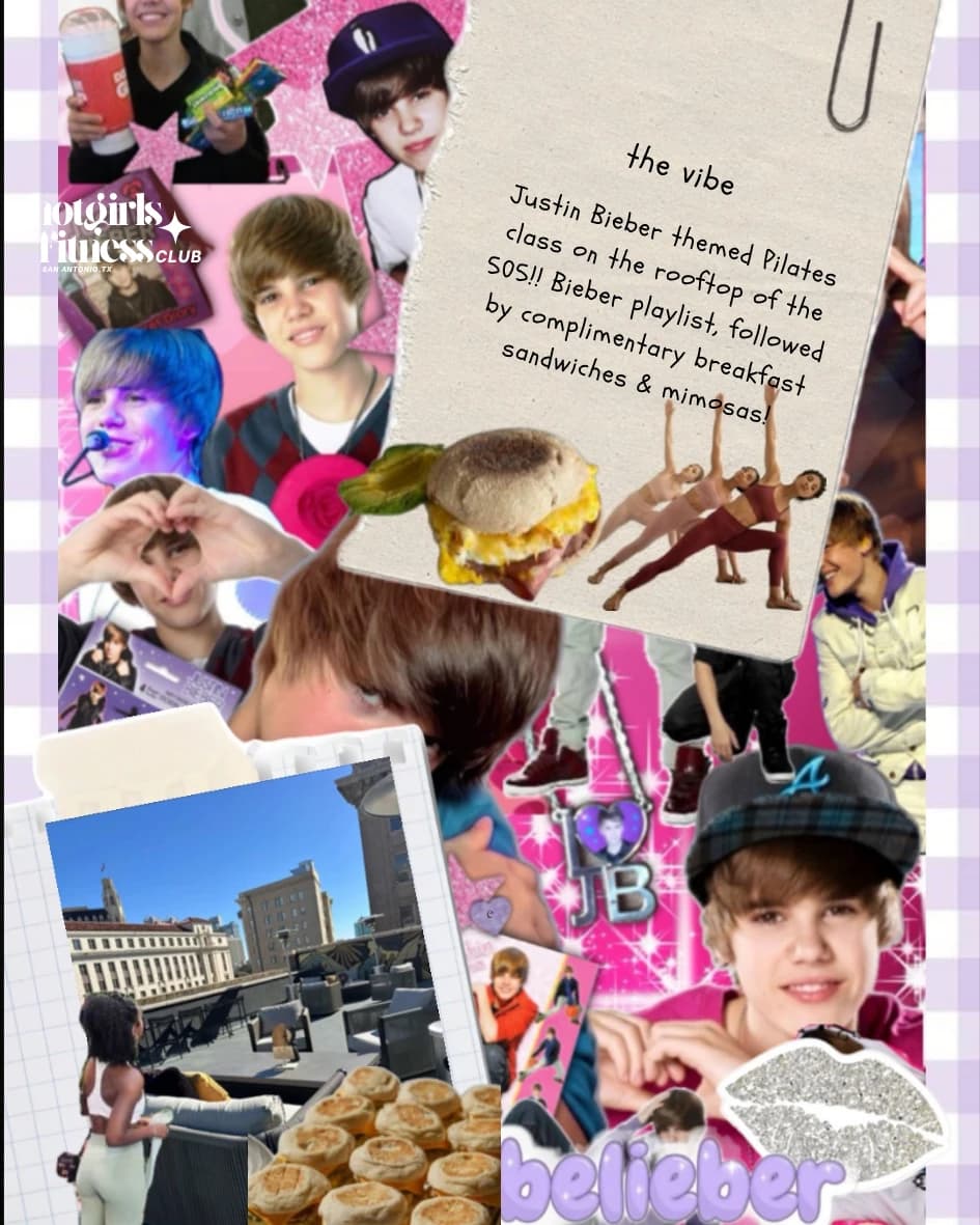 Justin Bieber Pilates & Breakfast hosted by Hot Girls Fitness Club — social events in San Antonio