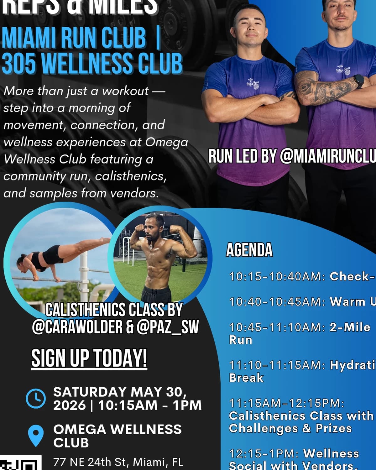 Reps & Miles hosted by Miami Run Club — fitness events in Miami