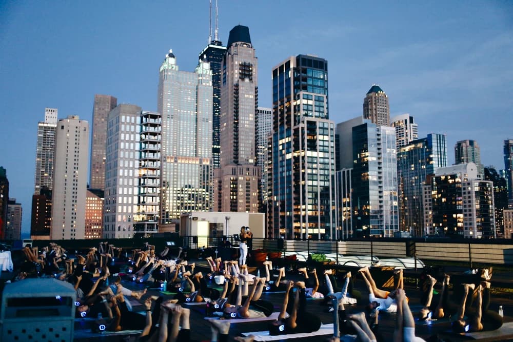 sunset skyline yoga + ecstatic dance hosted by deep house yoga  — yoga classes in Chicago