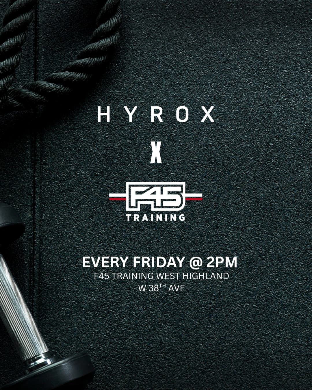 Hyrox Fridays hosted by F45 Denver Premier  — run clubs in Denver
