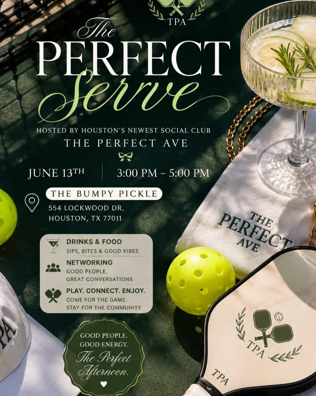 THE PERFECT SERVE hosted by THE PERFECT AVE 🍸 — social events in Houston