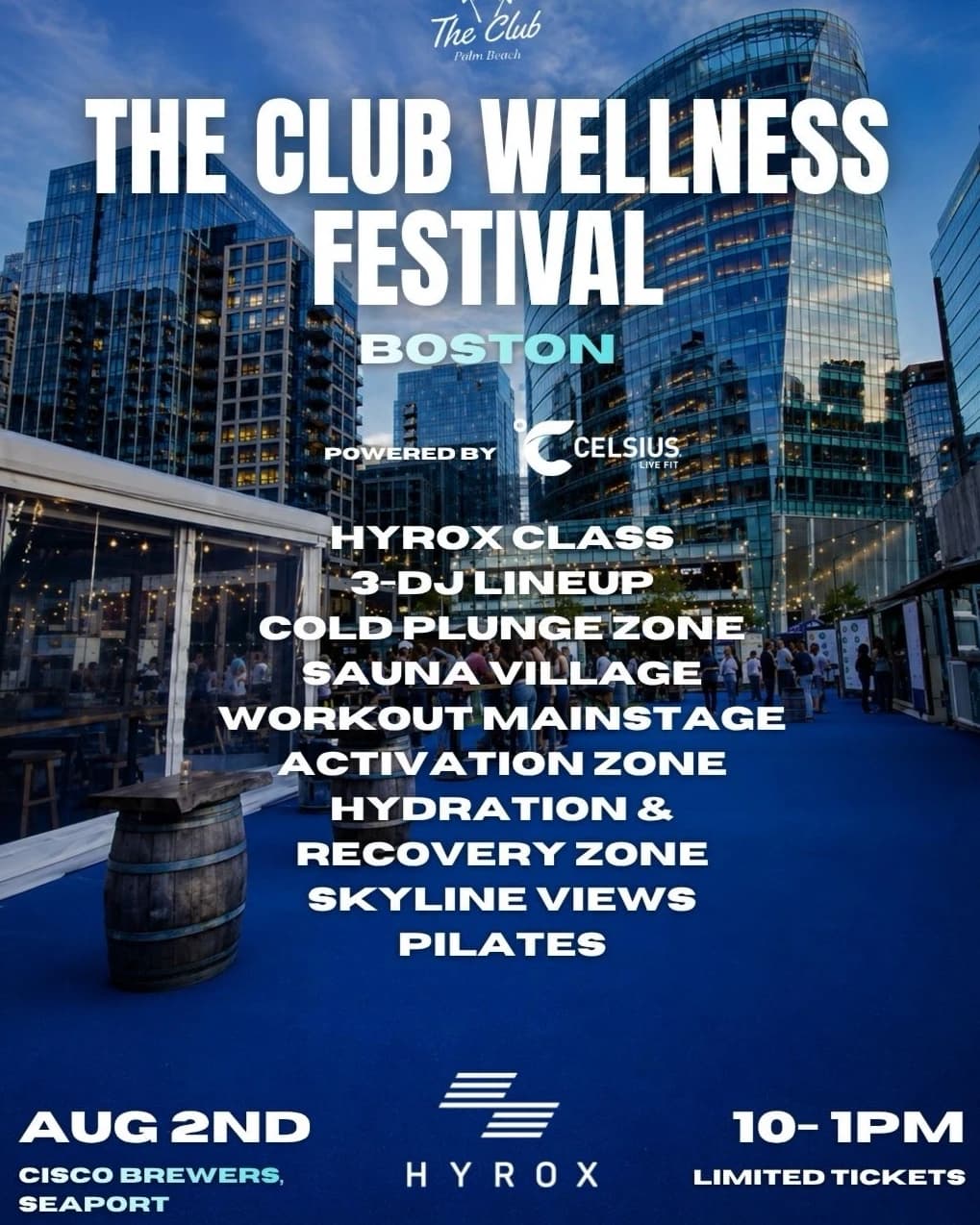 THE CLUB WELLNESS FESTIVAL BOSTON @ CISCO BREWERS 08/02 hosted by The Club Palm Beach  — social events in Boston
