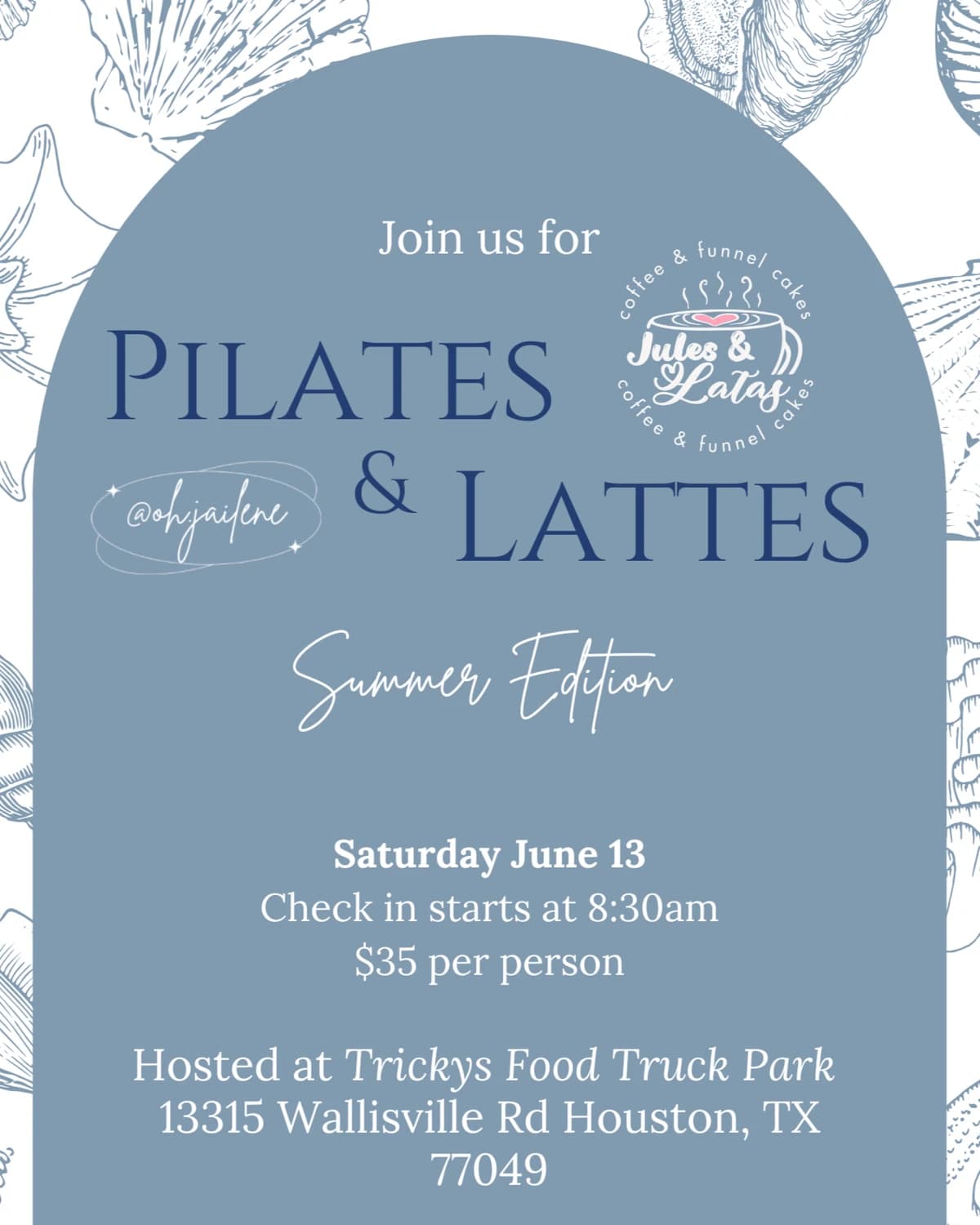 🤍Pilates & Lattes ☕️🐚 hosted by Oh Jailene — pilates classes in Houston