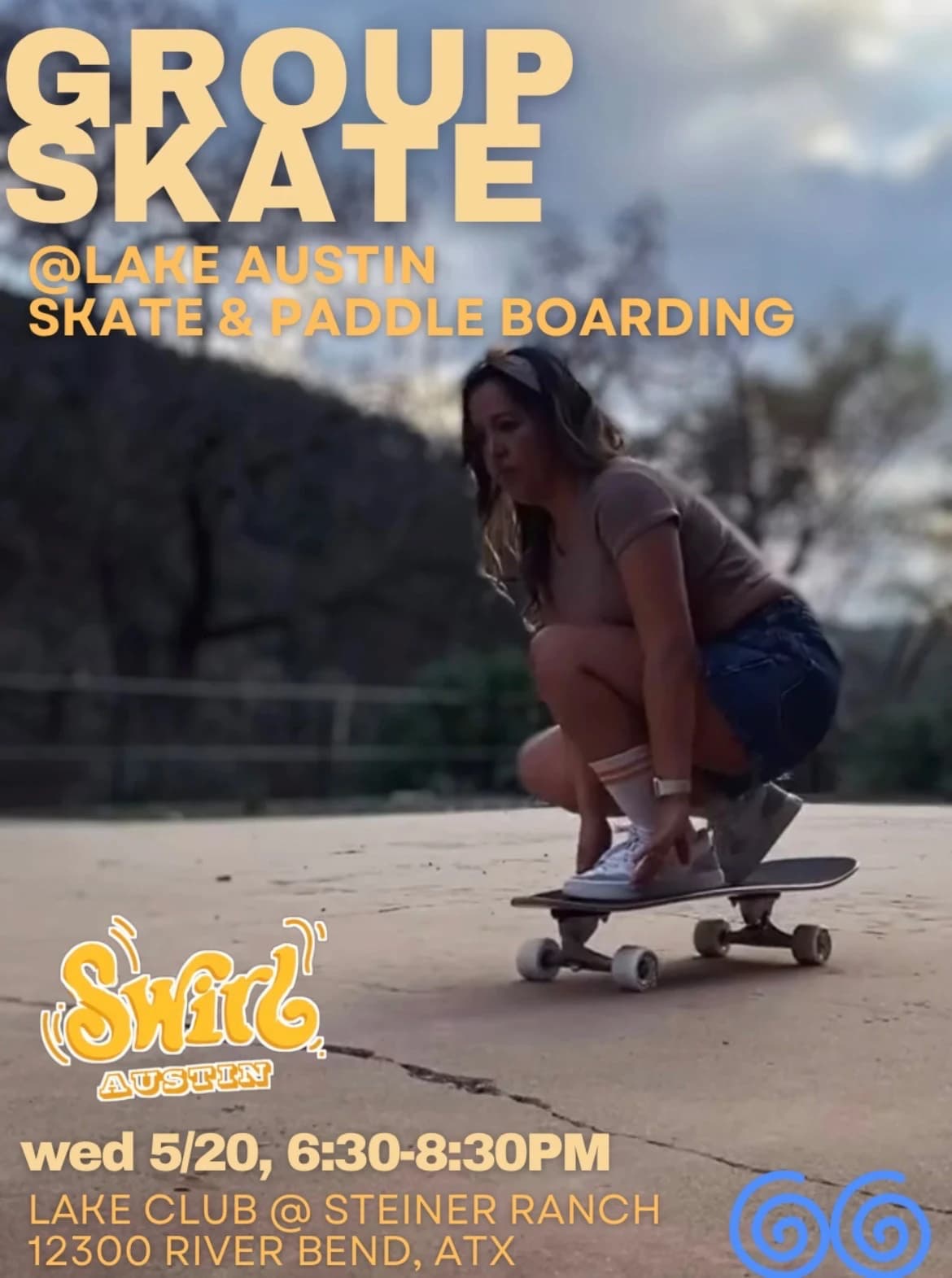Group skate & paddleboarding (Swirl Austin) ! hosted by Swirl Austin — swimming in Austin