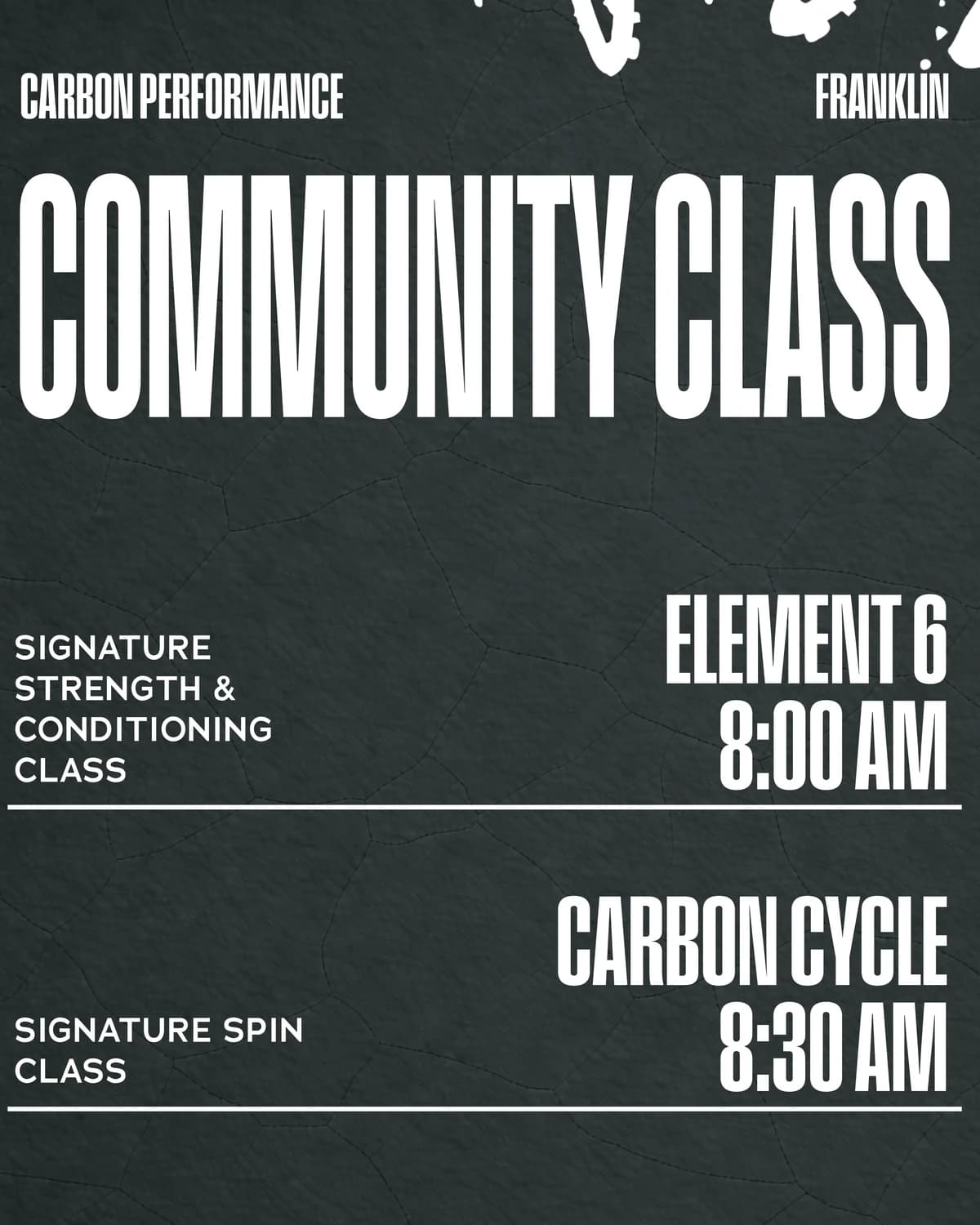 FRANKLIN: COMMUNITY CLASS CYCLE hosted by Carbon Performance — cycling in Franklin