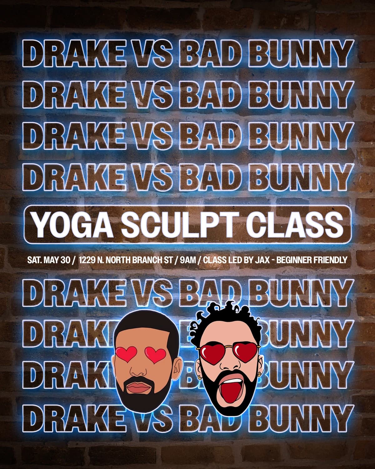 DRAKE VS. BAD BUNNY SCULPT W/ JAX hosted by Jackie Terrazas — fitness events in Chicago