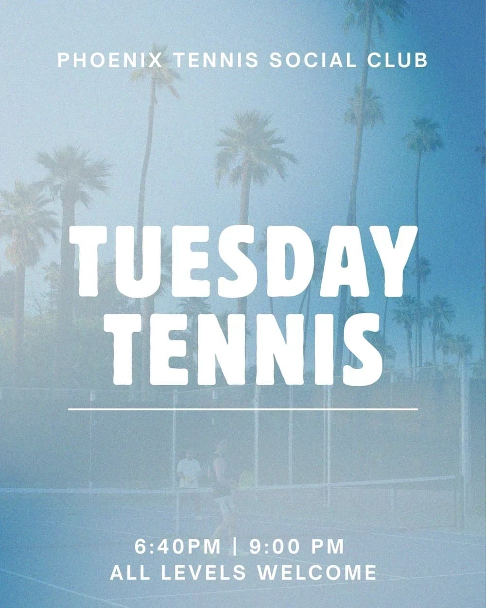 TUESDAY TENNIS NIGTH hosted by PHOENIXTENNISCLUB — racket sports in Phoenix