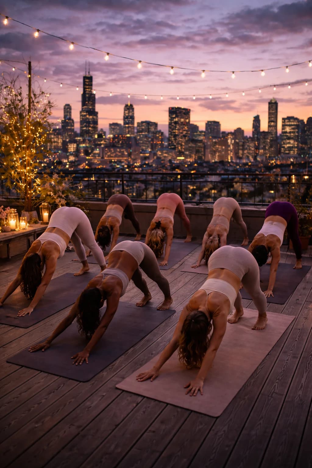 Candlelight 🕯️ Rooftop Yoga hosted by Lure to yoga — yoga classes in Chicago
