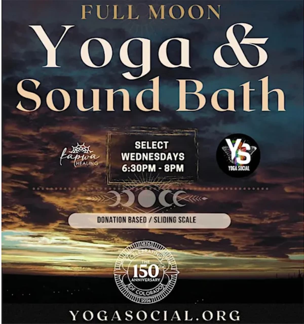 Full Moon - Sunset Skyline Yoga & Sound Bath at Cheesman Park hosted by Denver Yoga Social — yoga classes in Denver