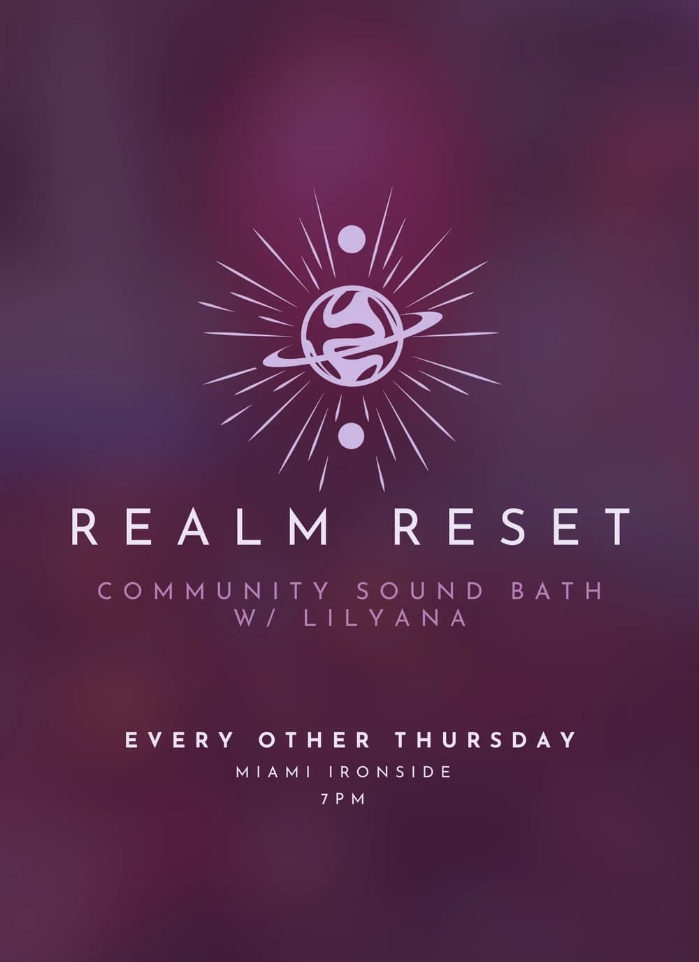 Realm Reset: Community Sound Bath w/ LilyAna (Glassbox Session) hosted by aLilyKat Realm 🪐 — wellness events in Miami