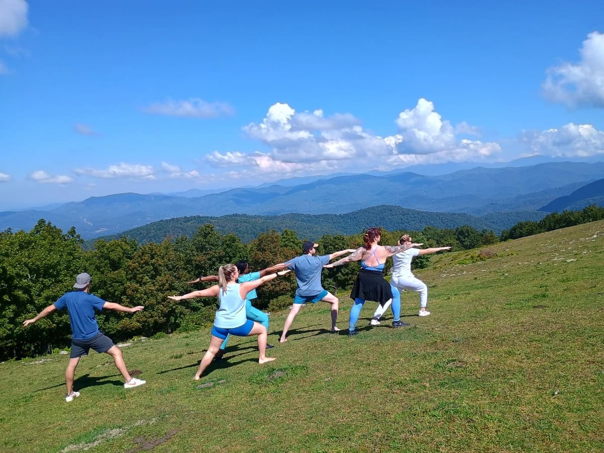 Mountaintop Yoga Hike hosted by Asheville Wellness Tours's Community — yoga classes in Hendersonville
