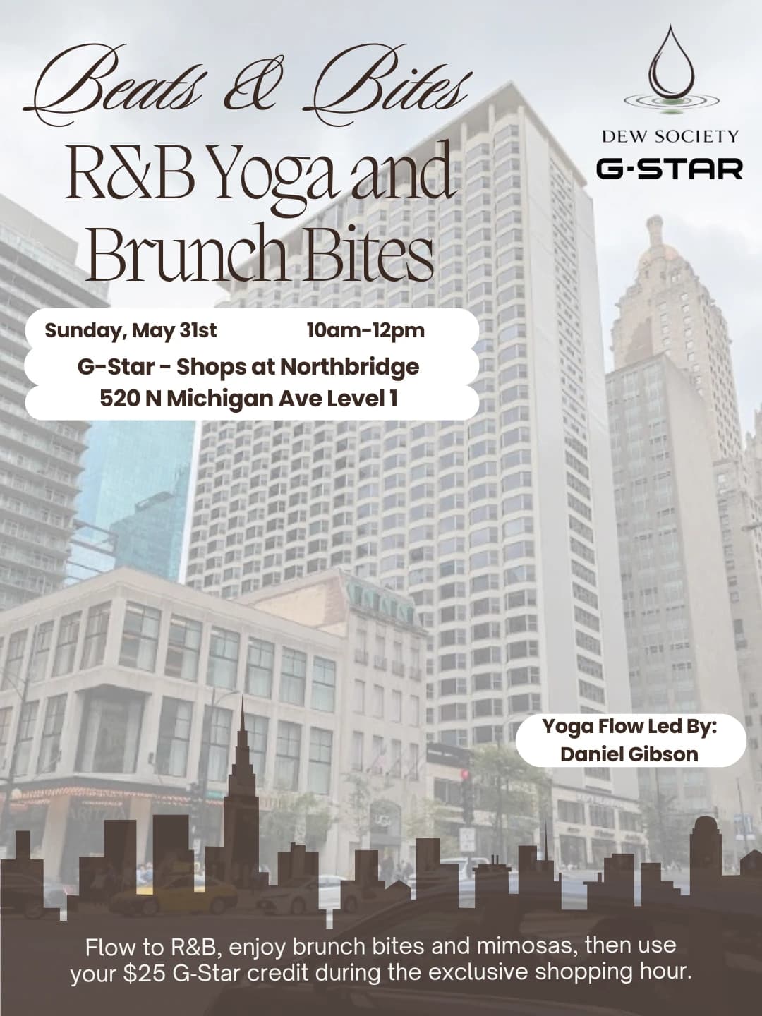 DEW Society: Beats & Bites hosted by DEW S o c i e t y  — yoga classes in Chicago