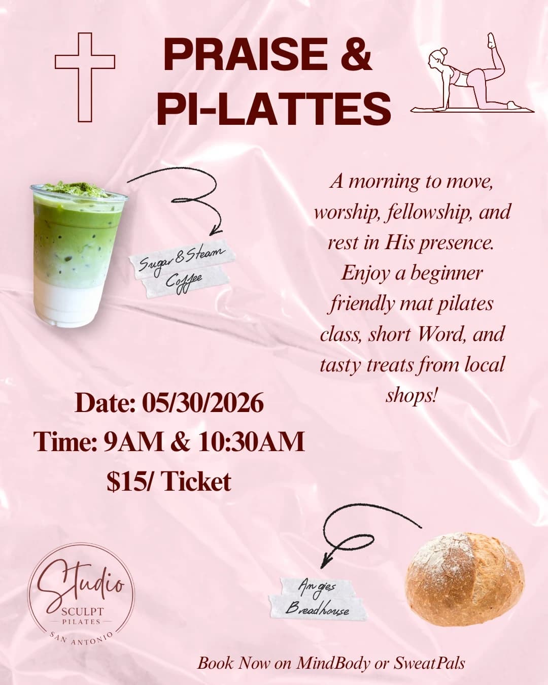 Praise & Pi-Lattes 9 AM hosted by Studio Sculpt SA — pilates classes in San Antonio