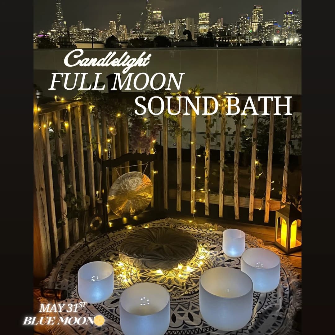 Candlelight Rooftop Sound Bath Healing hosted by Lure to yoga — outdoor activities in Chicago